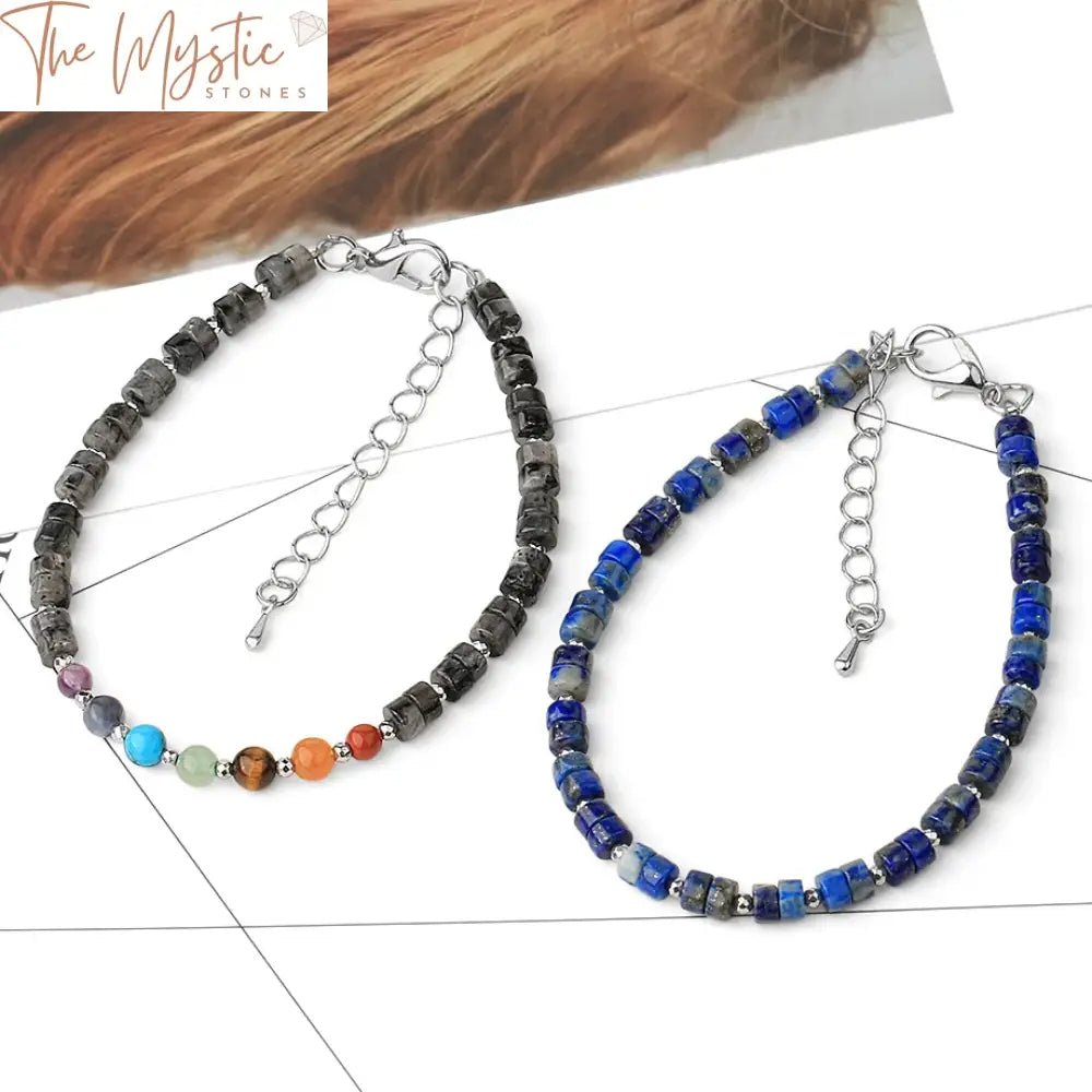 Natural Stone Mini Wheel 7 Chakra Bracelet