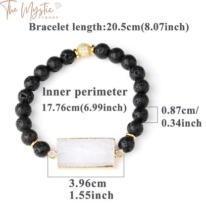 Selenite & Lava Stone Essential Oil Bracelet